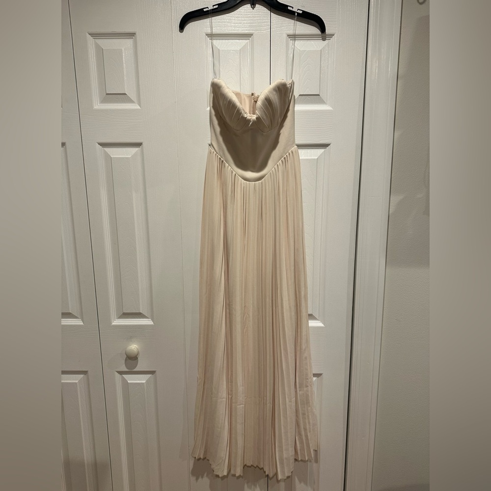 House of CB Strapless Pleated Cream Corset Dress - Picture 3 of 8